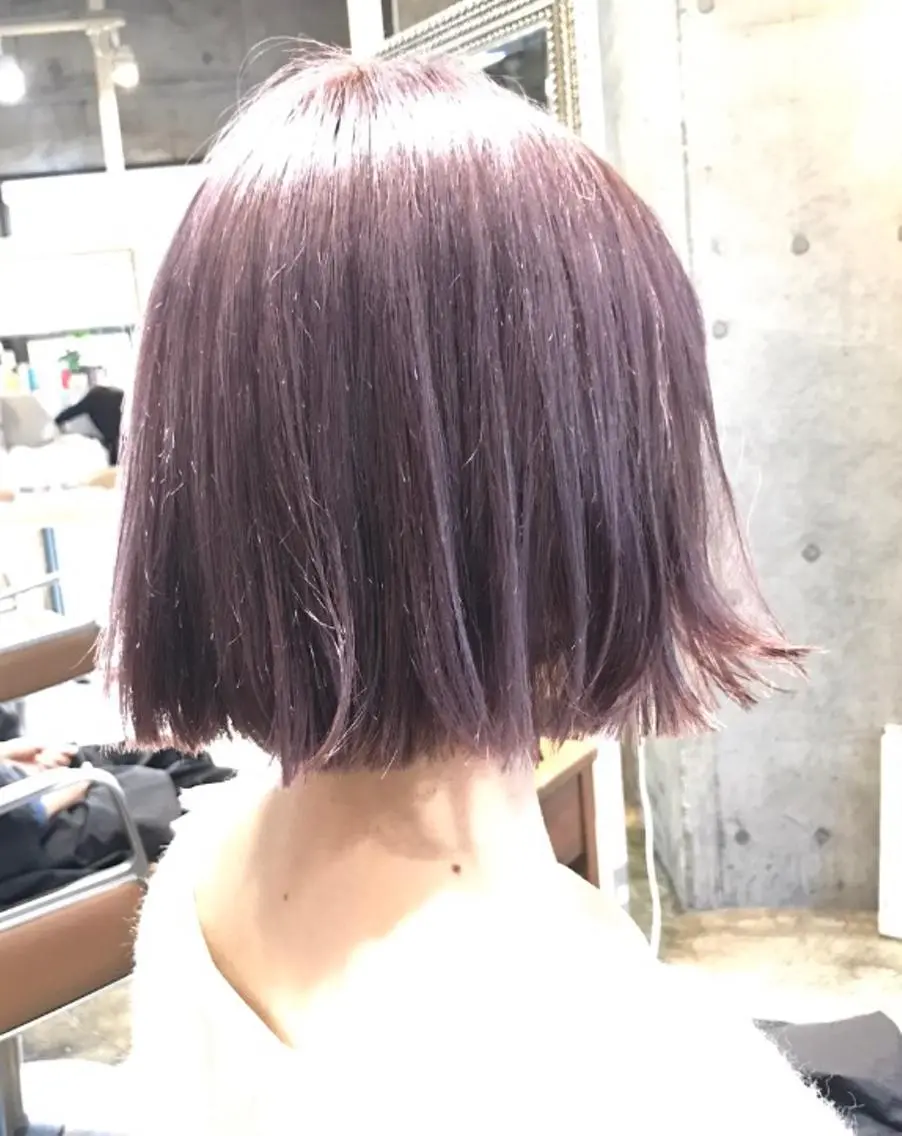 ショート カラー パーマ ヘアアレンジ メンズ キッズ ネイル マツエク・マツパ ピンクカラー ピンクパープル パープルカラー カラーマツエク ピンク サロンドミルク 渋谷高比良のヘアスタイル