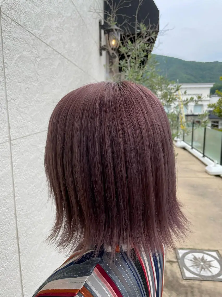 ミディアム カラー ベージュカラー ラベンダーカラー ラベンダーベージュ ヘアカラー トリートメント 鵜飼 真伍のヘアスタイル