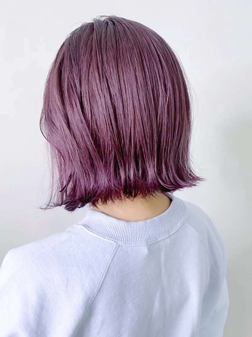 ミディアム カラー パーマ ヘアアレンジ パープルカラー ITbyALBUM 浦和店のヘアスタイル