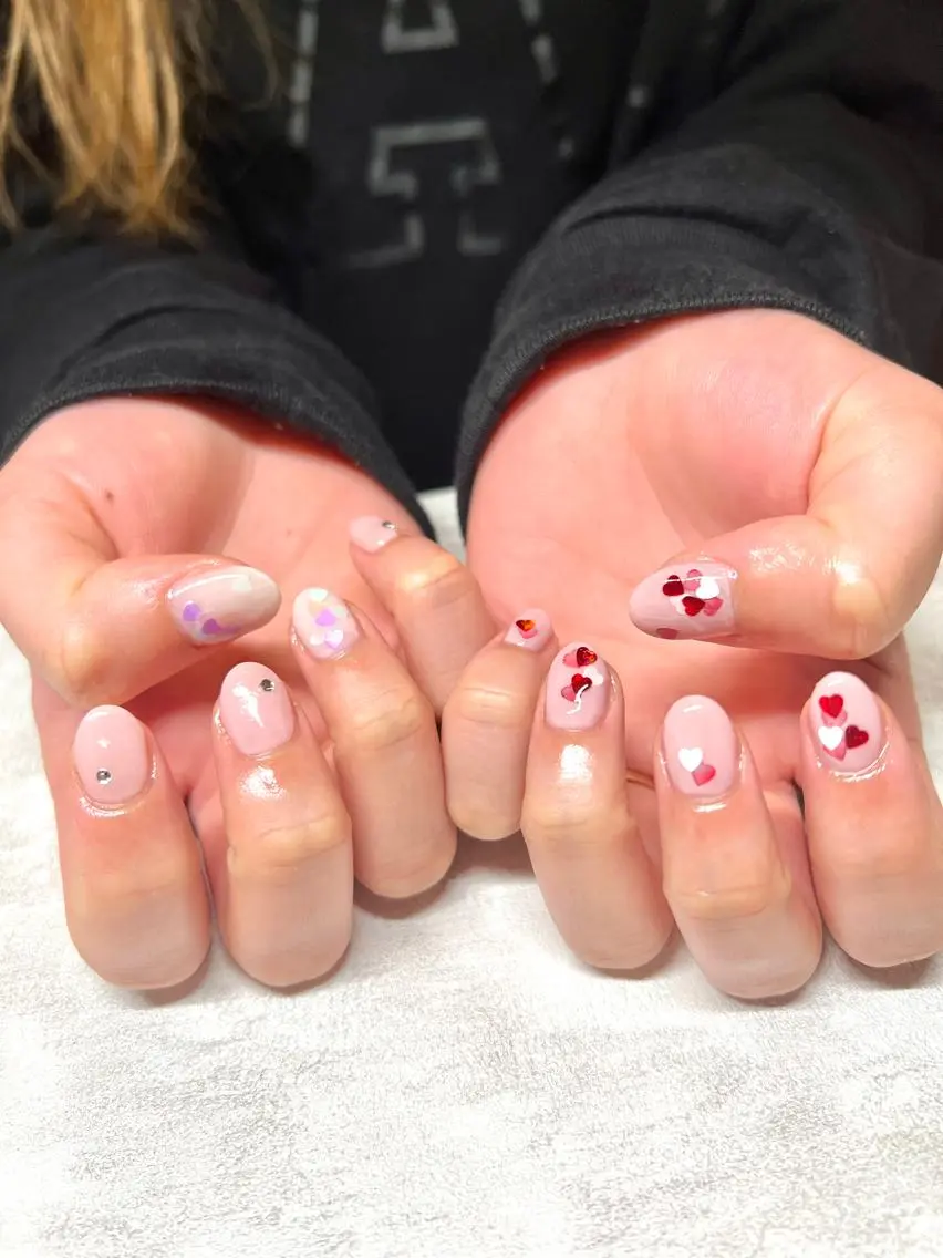 ネイル ハート ハンドネイル salon Lilyのネイルデザイン