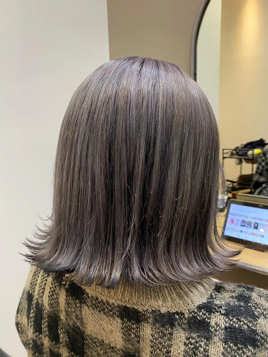ミディアム 外ハネヘア カット ヘアカラー トリートメント 【Zina札幌大通】 店長 福間 和也のヘアスタイル