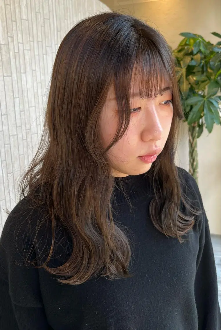 ロング カラー 透明感カラー 顔周りカット 小顔カット Uo/透明感カラー /髪質改善のヘアスタイル