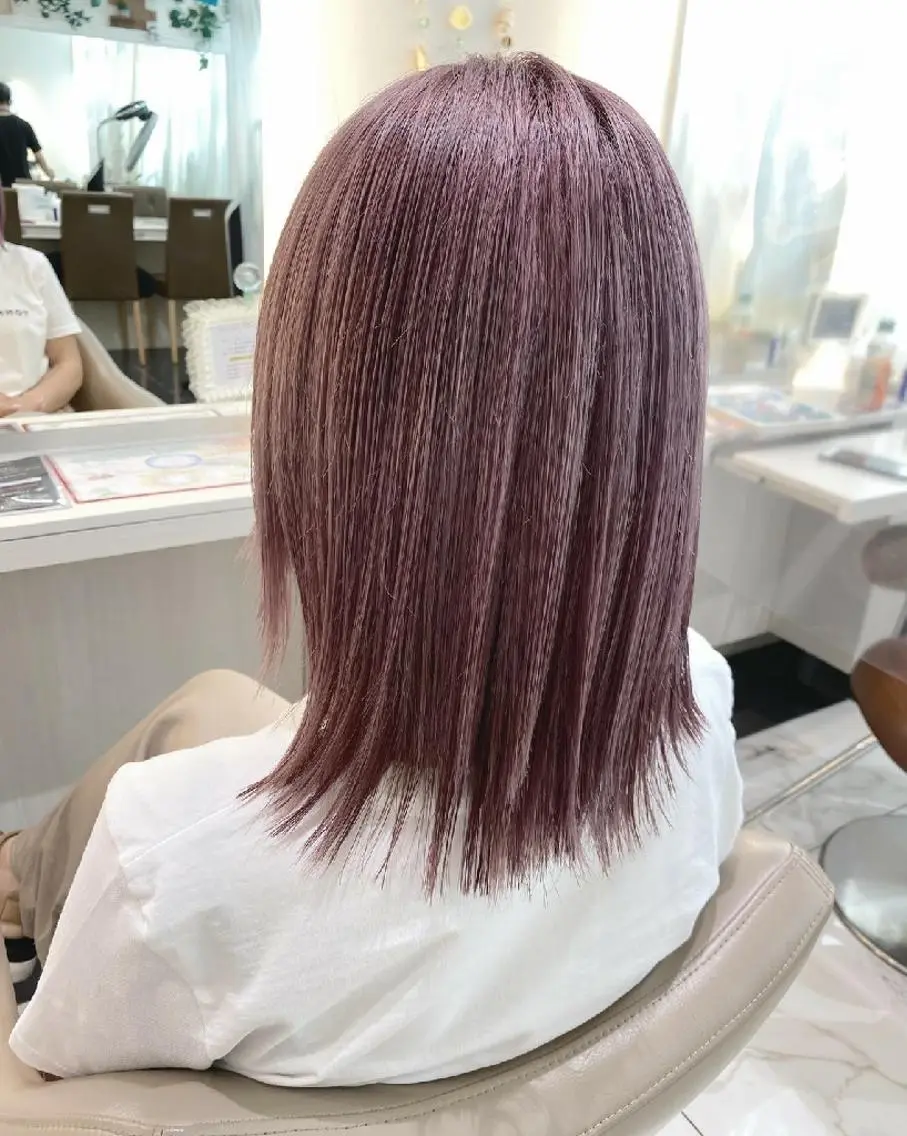ミディアム カラー ブリーチ グレージュ ピンクカラー カット ヘアカラー ＡＳＨ大宮/ブリーチ 髪質改善/カラーのヘアスタイル