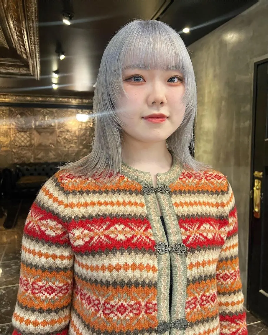ミディアム カラー カット ヘアカラー 圧倒的デザイン力 店長🎨RENAのヘアスタイル