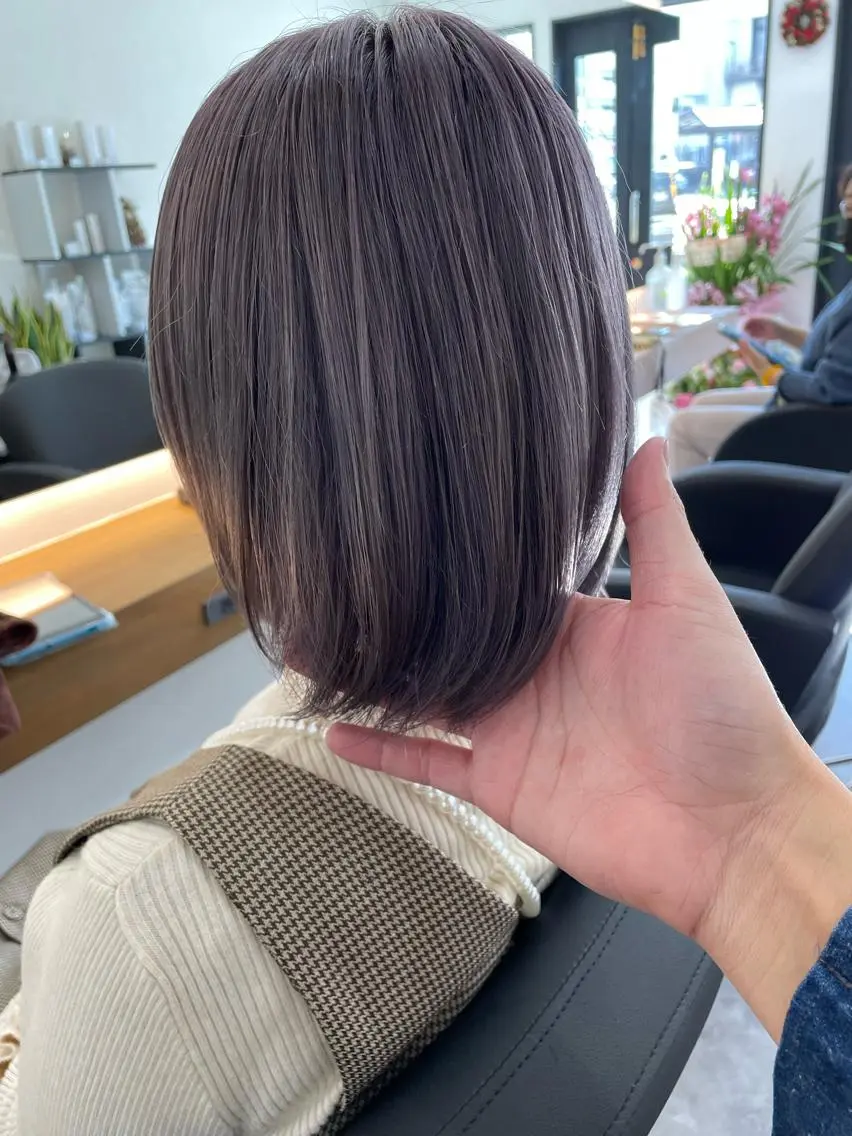 ショート ショートボブ 韓国風カラー ボブ ハイライト 髪質改善 hair terra ce M奈良店のヘアスタイル