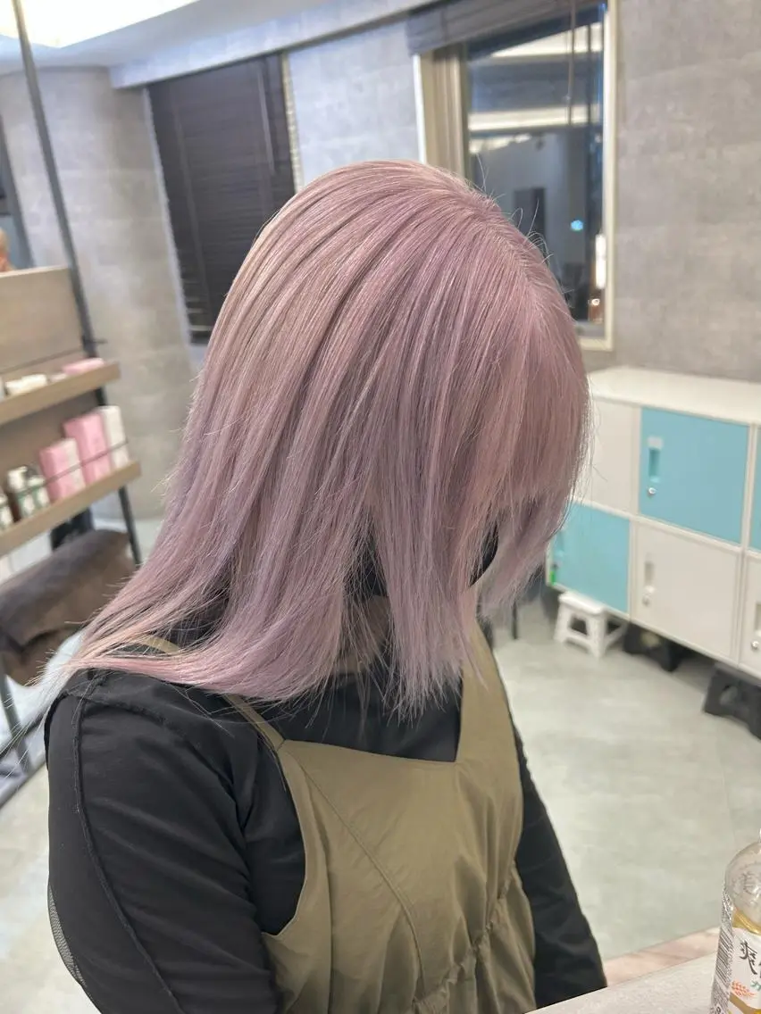 カラー ラベンダーカラー ラベンダーピンク ピンクカラー ヘアカラー ハイトーン特化サロン 🍑momo🍑のヘアスタイル
