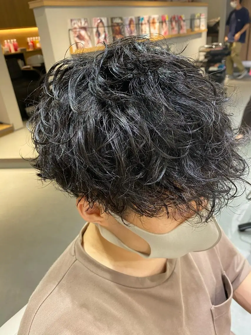 ショート パーマ メンズ カット パーマ 梅田茶屋町メンズ 専門美容師 山元一平のヘアスタイル