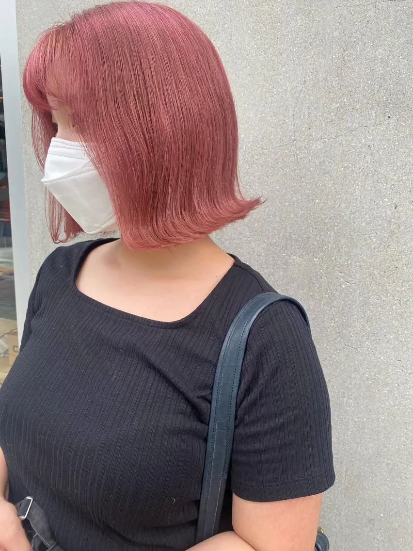 カラー ハイトーンカラー ボブ カット AYANE 韓国ヘア /レイヤーカットのヘアスタイル