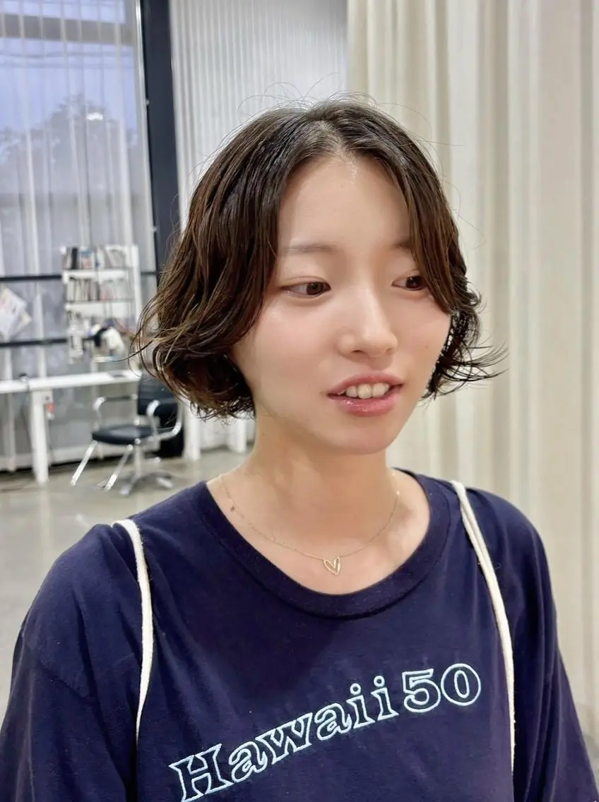 ショート カット パーマ EDAME熊谷☘️ クラカミ　レンのヘアスタイル