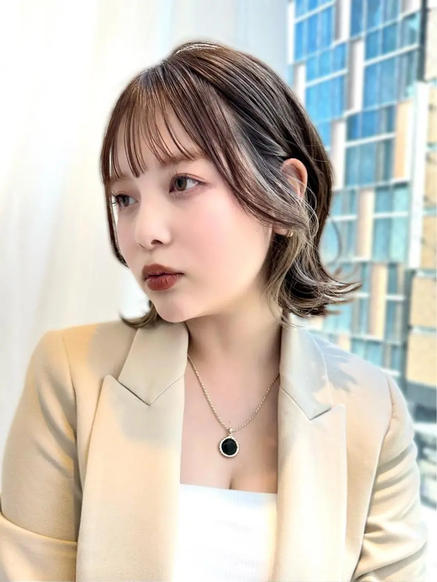 ミディアム カラー パーマ ヘアアレンジ ベージュカラー ブリーチ ケアブリーチ 透明感カラー ダブルカラー レイヤーカット/ボブ /縮毛矯正✨大輝のヘアスタイル