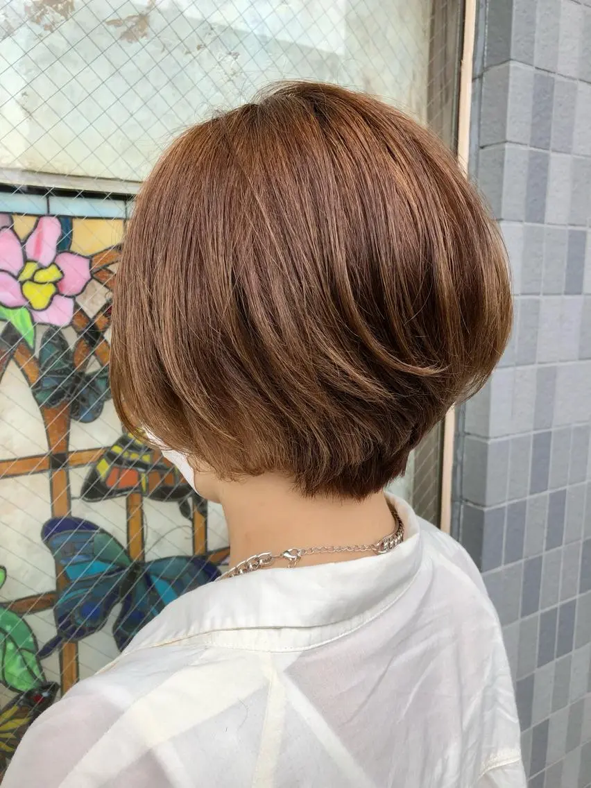 ショート カラー パーマ ブリーチ 伸ばしかけ トリートメント 鷺沼駅徒歩1分 キシタクのヘアスタイル