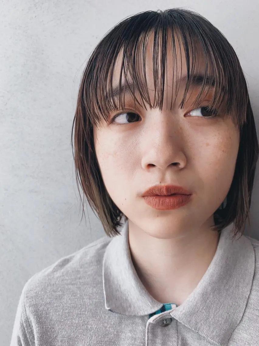 ショート カラー ヘアアレンジ ボブパーマコテ巻き風 パーマNo1深江秀平のヘアスタイル