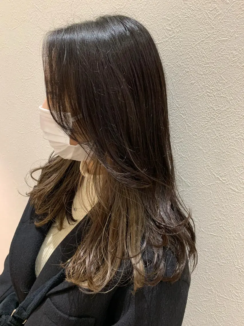 ロング カラー インナーカラー 韓国風ヘア レイヤーカット カット ヘアカラー トリートメント hubhair レイヤー/透明感のヘアスタイル