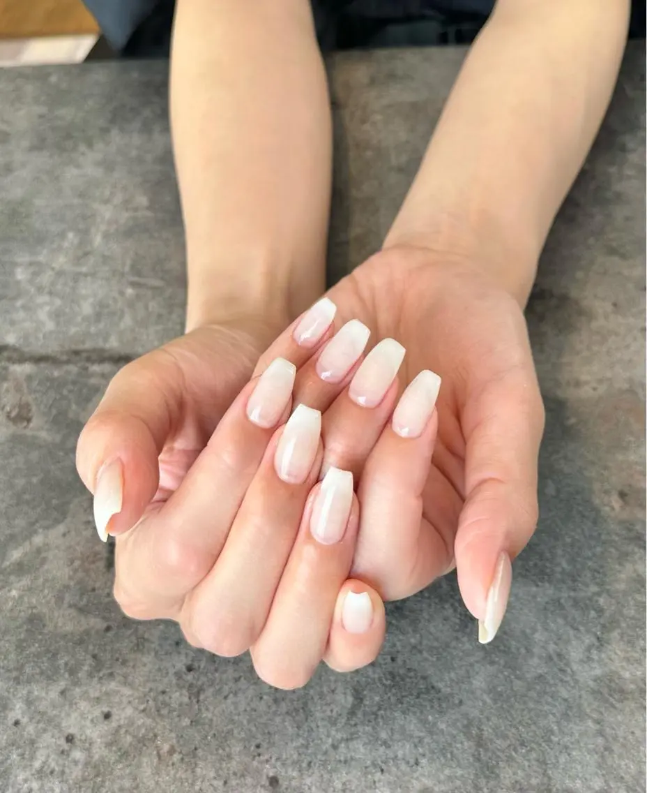 ネイル フラワーネイル フレンチネイル ジェルネイル ガラスフレンチ 大理石ネイル(マーブル) nail salon amanoのネイルデザイン