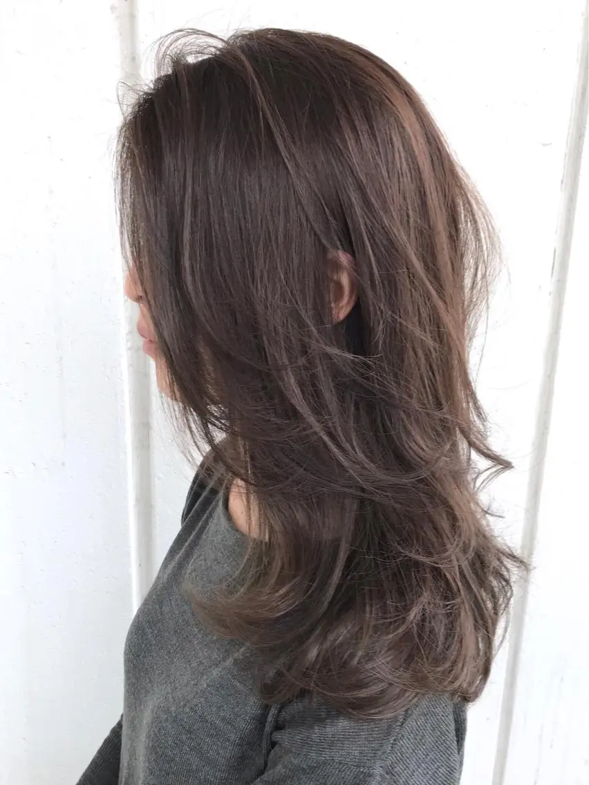 セミロング カラー パーマ ヘアアレンジ ベージュカラー ハイライトカラー ハイライト 境 健助のヘアスタイル