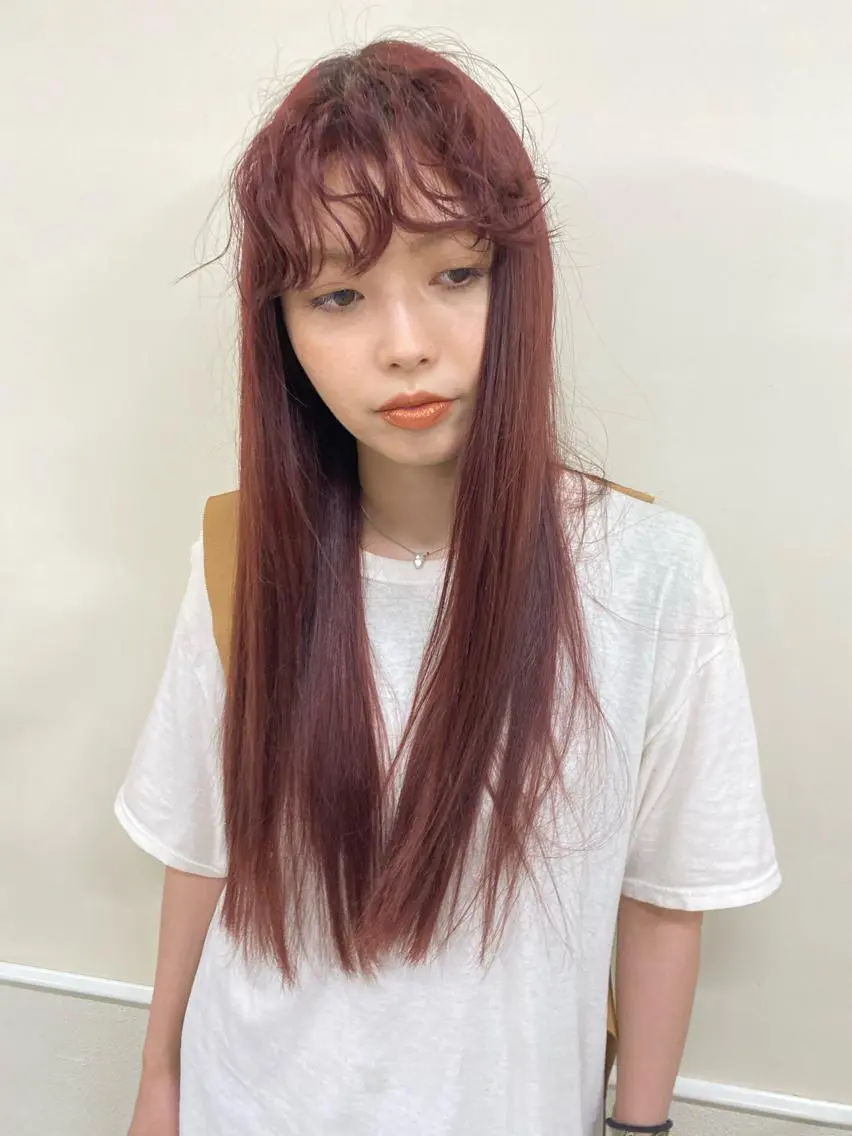 ロング カラー レイヤーウルフ エクステ磯部のヘアスタイル