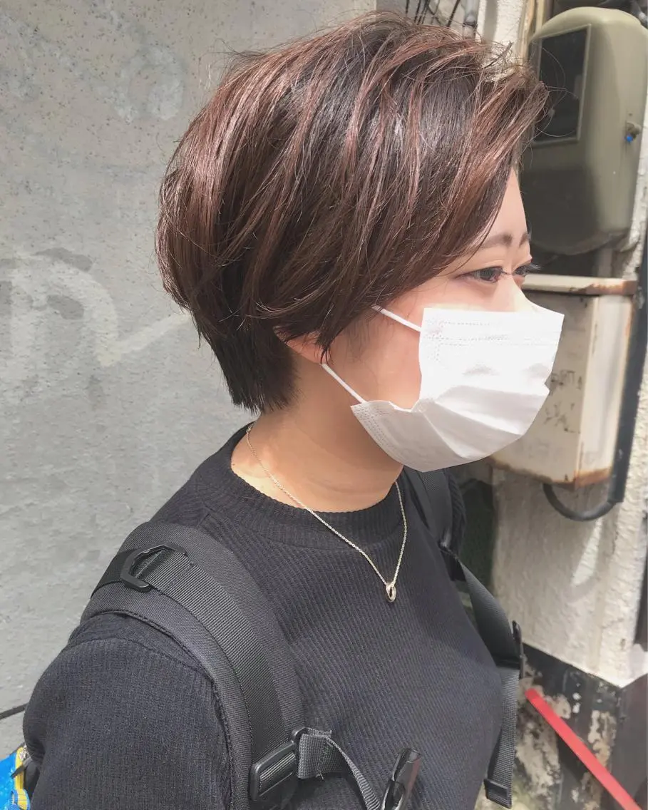 ショート ショートヘア カット 縮毛矯正 トリートメント ayane⭐️ボブ・ ショート・パーマのヘアスタイル