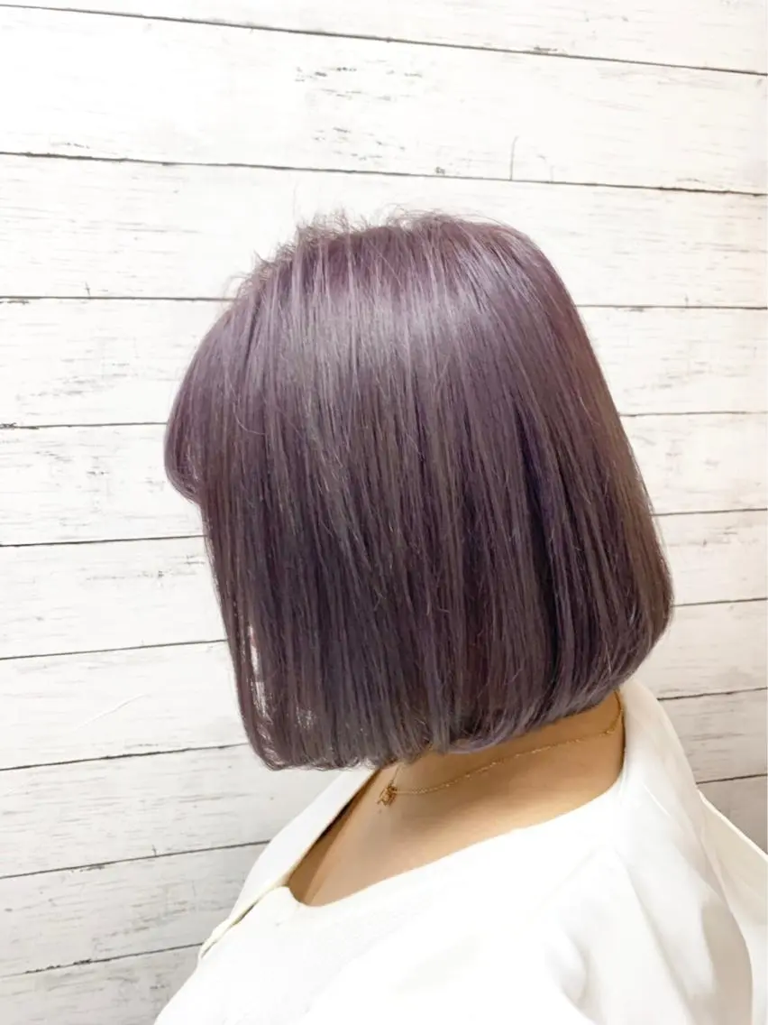 ミディアム カラー ラベンダーカラー シルバー ヘアカラー ヘアセット 韓国ヘア🤍髪質改善 🇰🇷AKANEのヘアスタイル
