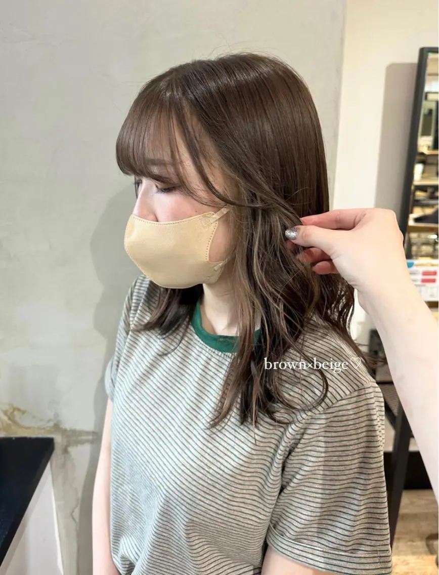 ロング カラー パーマ ヘアアレンジ キッズ ネイル マツエク・マツパ アイブロウ ブラウン ヘアカラー トリートメント Himawari♡ 柔らかいカラーのヘアスタイル