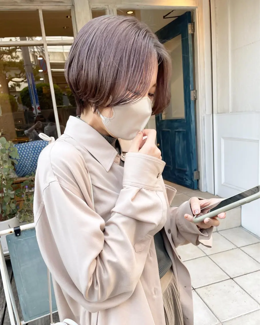 ショート カラー 🙃 透明感カラー/ボブのヘアスタイル