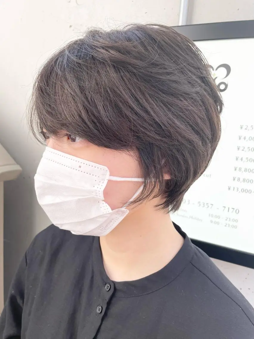 ショート カラー カット ヘアカラー トリートメント ✨透明感カラー✨ ✨小顔カット✨山木のヘアスタイル
