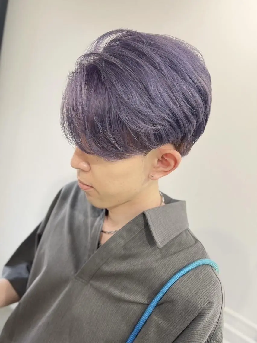 ミディアム カラー メンズ メンズブリーチ ブリーチ ダブルカラー カット ヘアカラー ✨【公式】 juhl.横浜✨のヘアスタイル