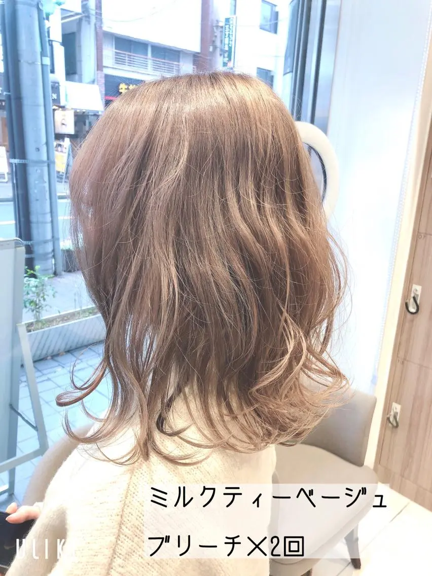 ミディアム カラー ヘアアレンジ メンズ メンズハイトーン ベージュカラー ハイトーンカラー ミルクティーベージュ メンズパーマ特化/ メッシュ/薫/店長のヘアスタイル