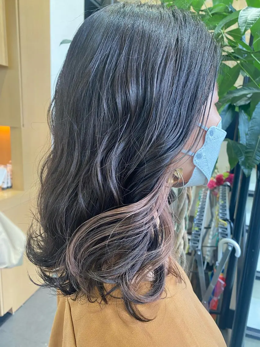 セミロング カラー ヘアアレンジ TSUNA 🌙 Lim 五反田のマツエク・マツパデザイン