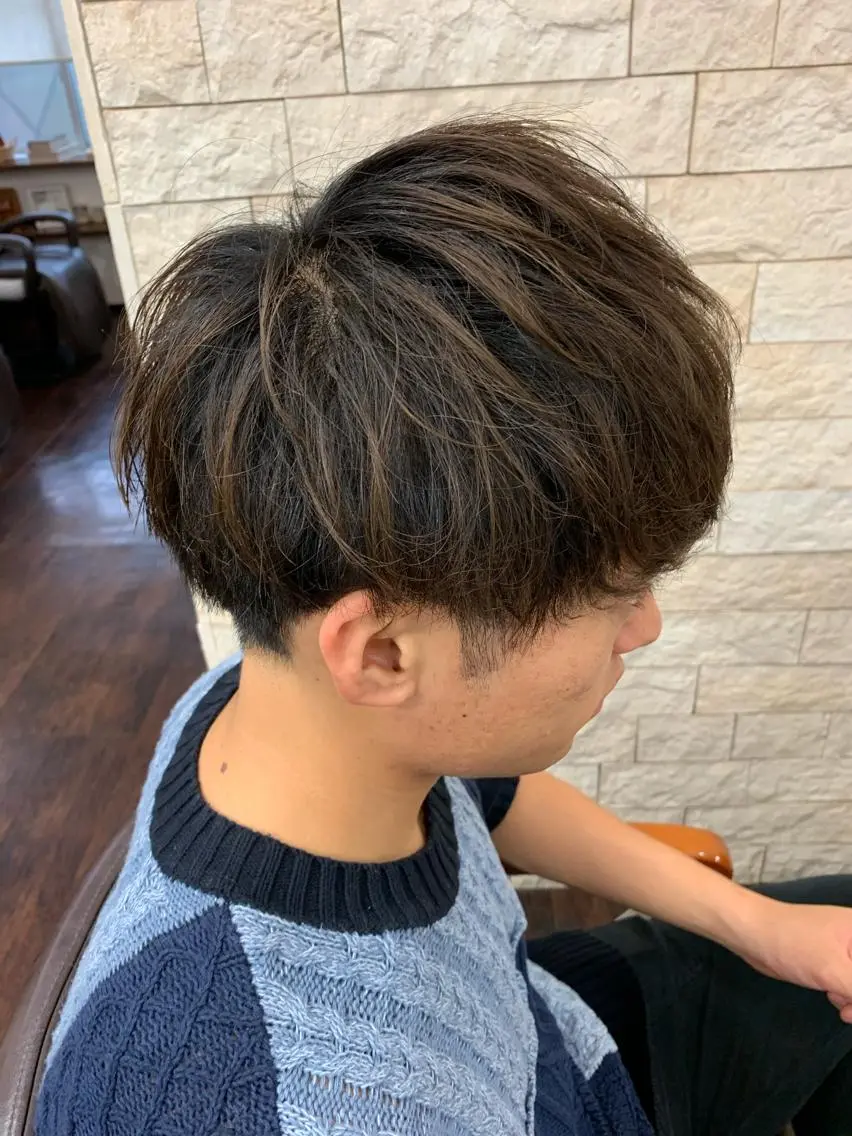 メンズ センターパート マッシュ カット 田中 拓夢のヘアスタイル