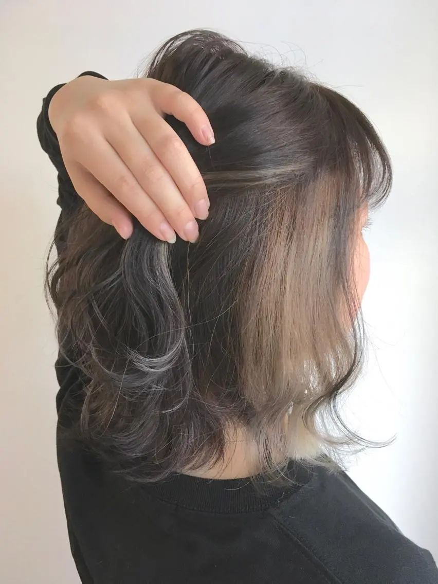 ミディアム カラー インナーカラー ヘアカラー トリートメント ヘアセット yoshi ☆のヘアスタイル
