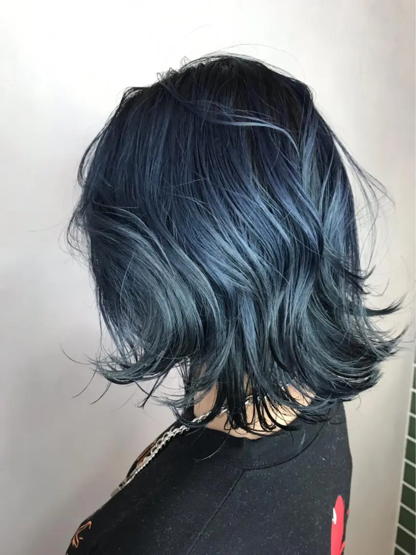 ミディアム カラー ブルーカラー エドルカラー ヘアカラー BROCANTE立川 karasawa.nのヘアスタイル