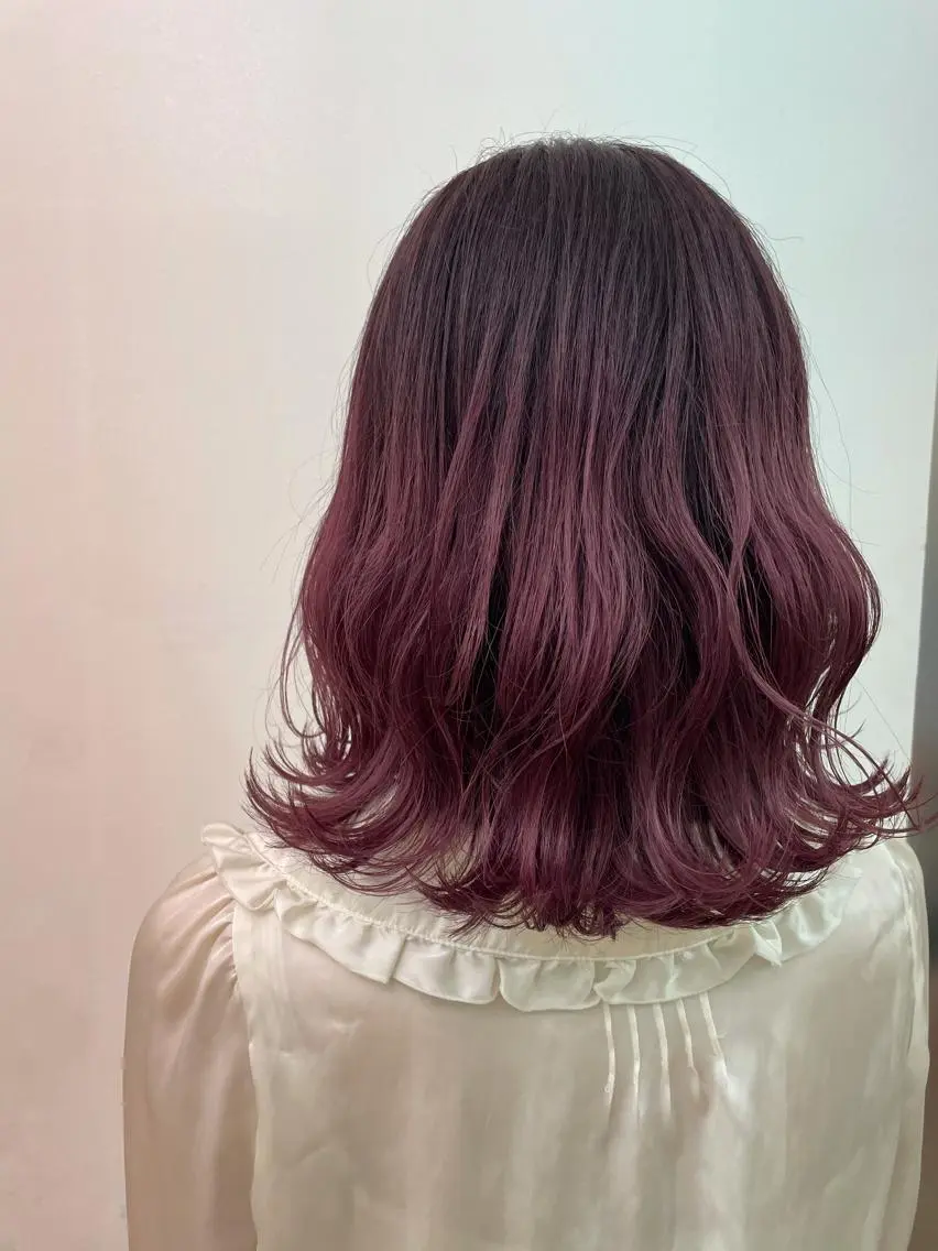 ミディアム カラー カット ヘアカラー 縮毛矯正 トリートメント 艶カラー🌙縮毛矯正 /ボブ【Reina】のヘアスタイル