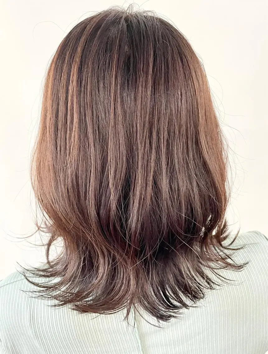 ミディアム カラー ベージュカラー 黒髪 ブリーチ ブラウンカラー ブラウンベージュ ヘアカラー トリートメント FLAGS YAMATOのヘアスタイル