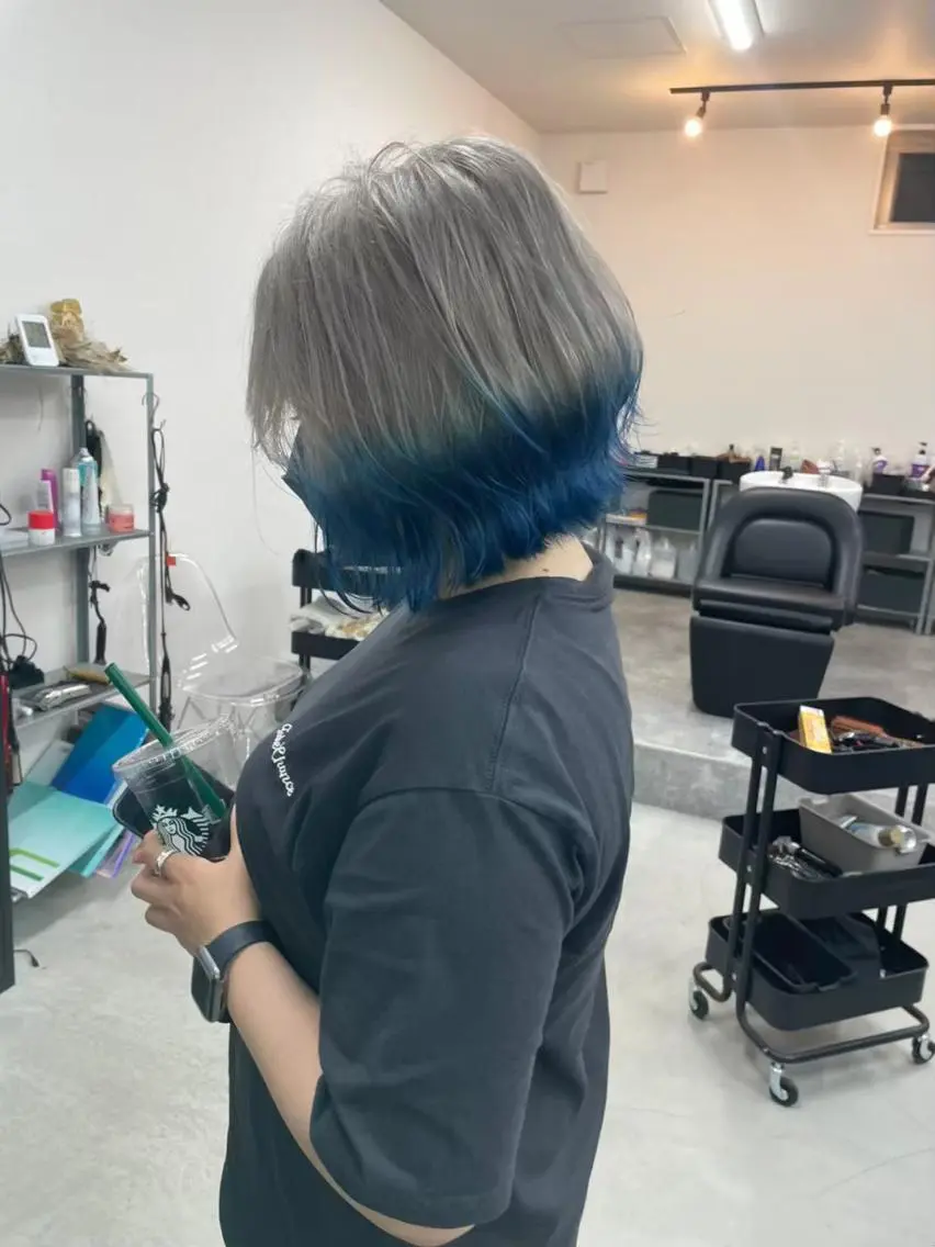 セミロング カラー パーマ ヘアアレンジ ネイル マツエク・マツパ アイブロウ ショートボブ セミロングパーマ バレイヤージュ ブリーチ ケアブリーチ カラー特化サロン大阪 ルービック江坂/新城のヘアスタイル