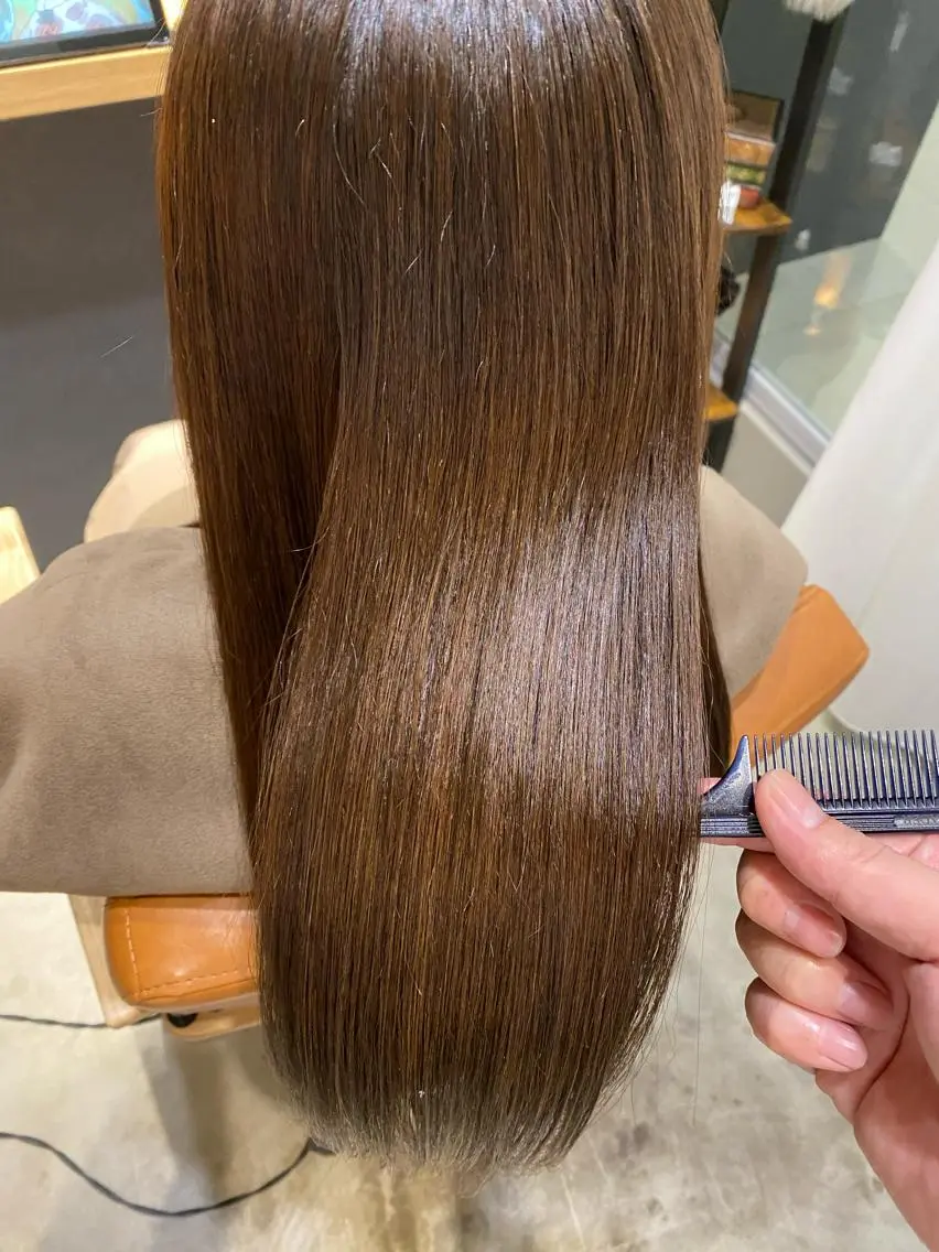 セミロング パーマ 髪質改善 ストレートパーマ カット 縮毛矯正 トリートメント 田中 アキオのヘアスタイル