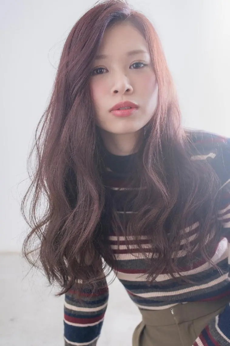 ミディアム カラー パーマ カット ヘアカラー belta 姫路山吹 カラーモデル募集のヘアスタイル