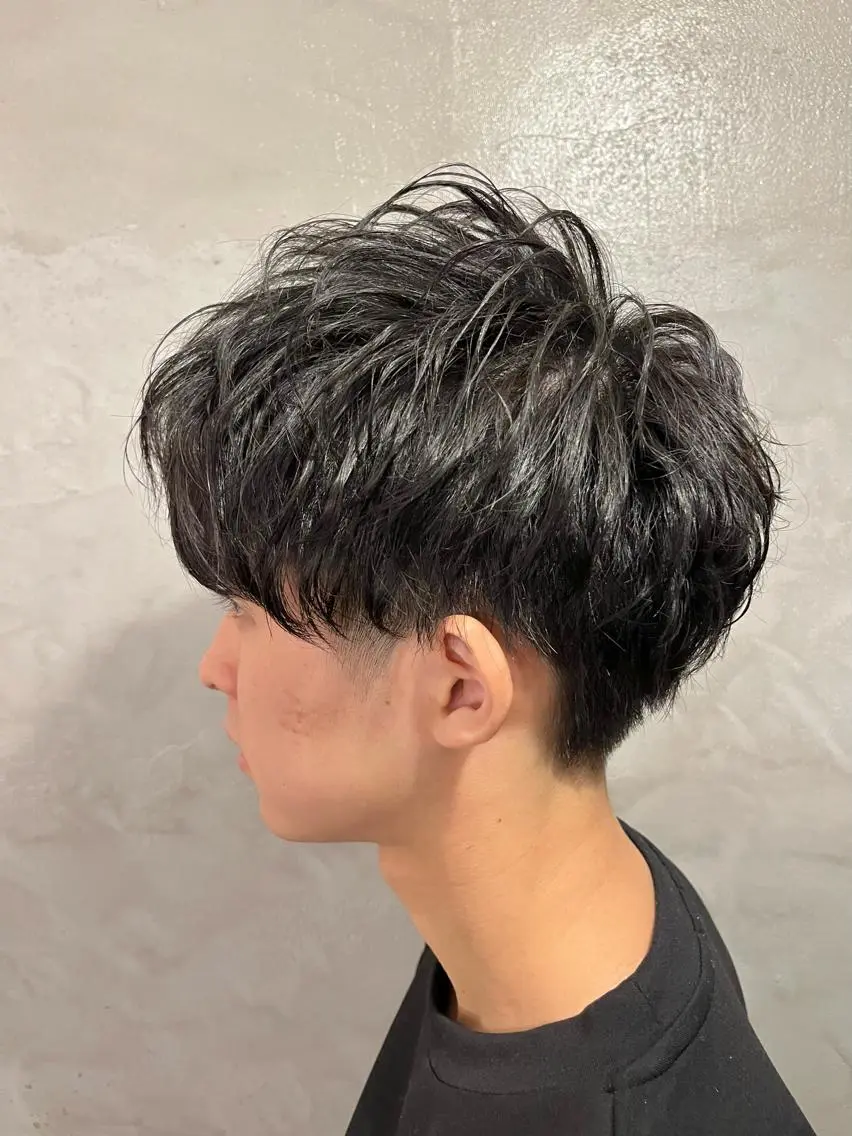 メンズ メンズパーマ カット 透明感カラー/ ブリーチ無し/RYOのヘアスタイル