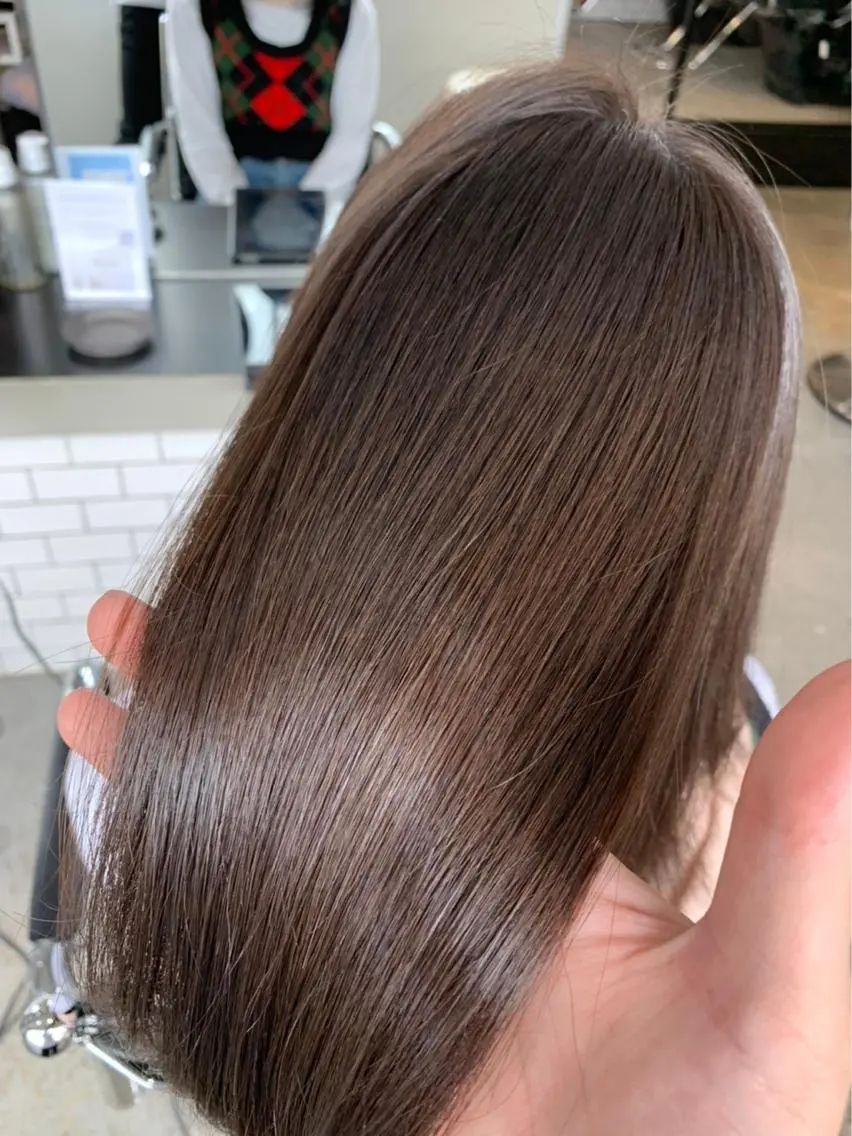 セミロング カラー 縮毛矯正 トリートメント Life salon SAKURAのヘアスタイル