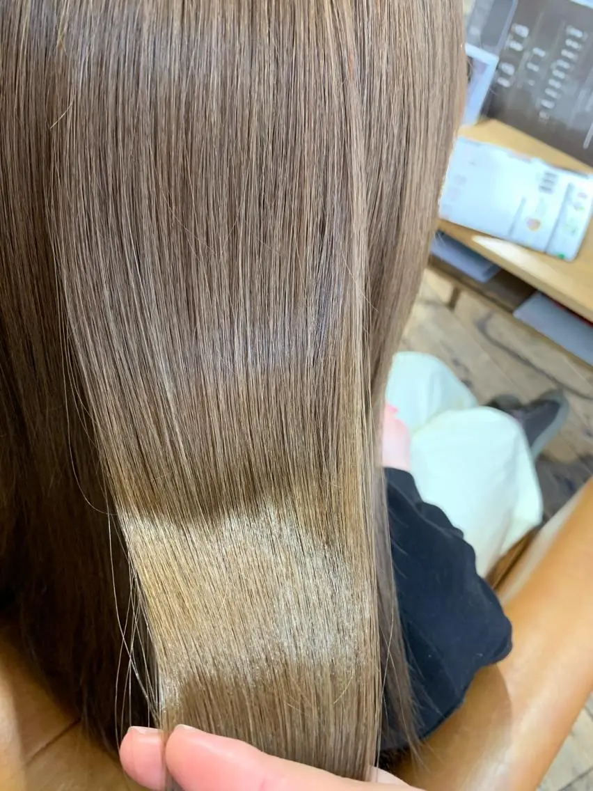 ロング パーマ カット ヘアカラー 縮毛矯正 ツチダ カホのヘアスタイル