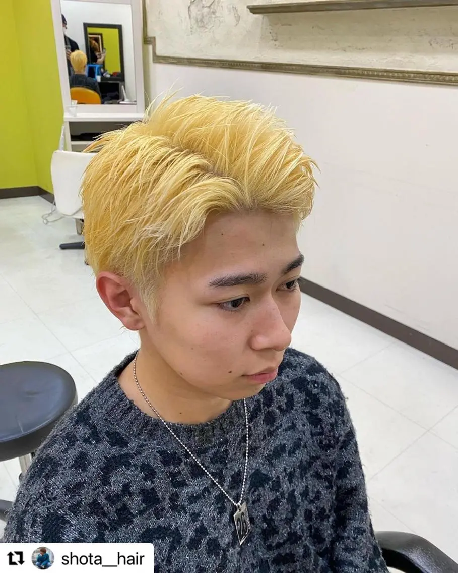 ミディアム カラー メンズ メンズショート スパイキーショート ダブルカラー 🩷Eny terrace🩷のヘアスタイル