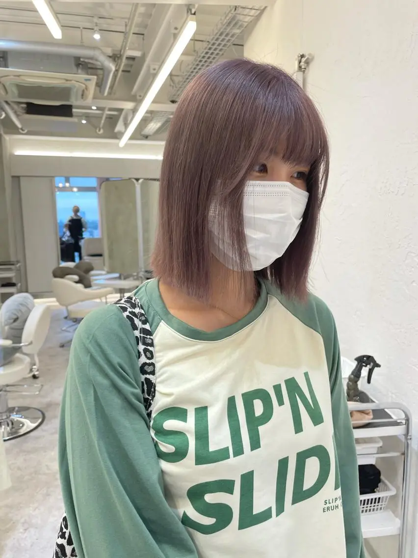 ミディアム カラー ヘアアレンジ カット ヘアカラー トリートメント ヘアセット 怪我のため6月末 復帰予定田中瑞希🍃のヘアスタイル