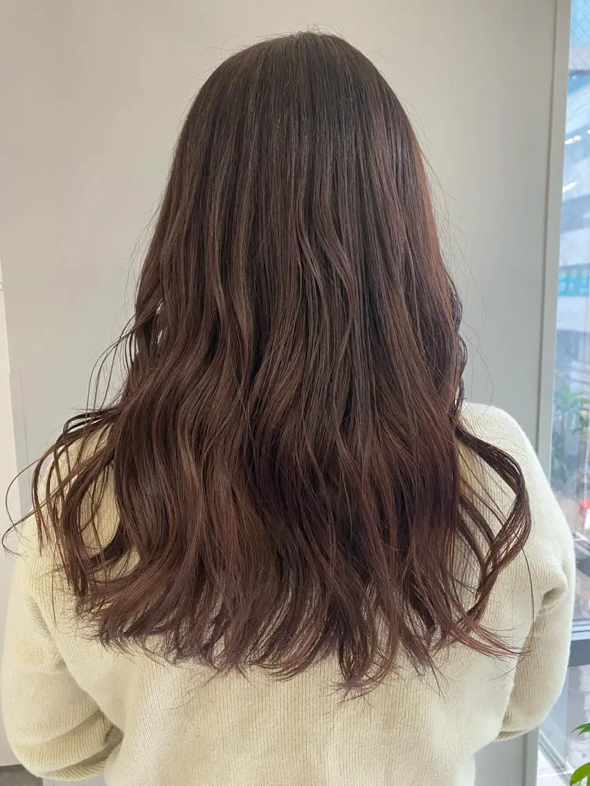 セミロング カラー ヘアアレンジ ブラウンカラー ピンクカラー ピンクブラウン ボブ /ニュアンス/ satomi🧸💖のヘアスタイル