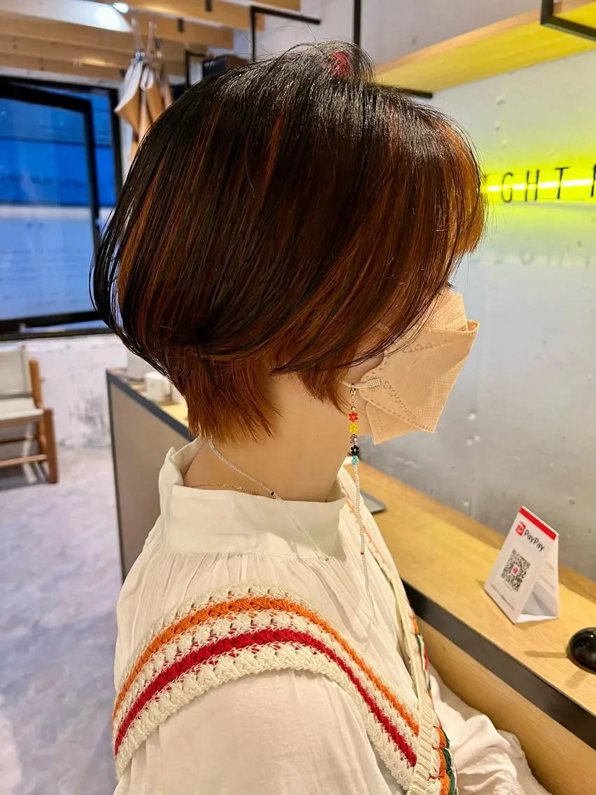 ショート ショートヘア 小顔カット カット ヘアカラー フジサキ ケンのヘアスタイル