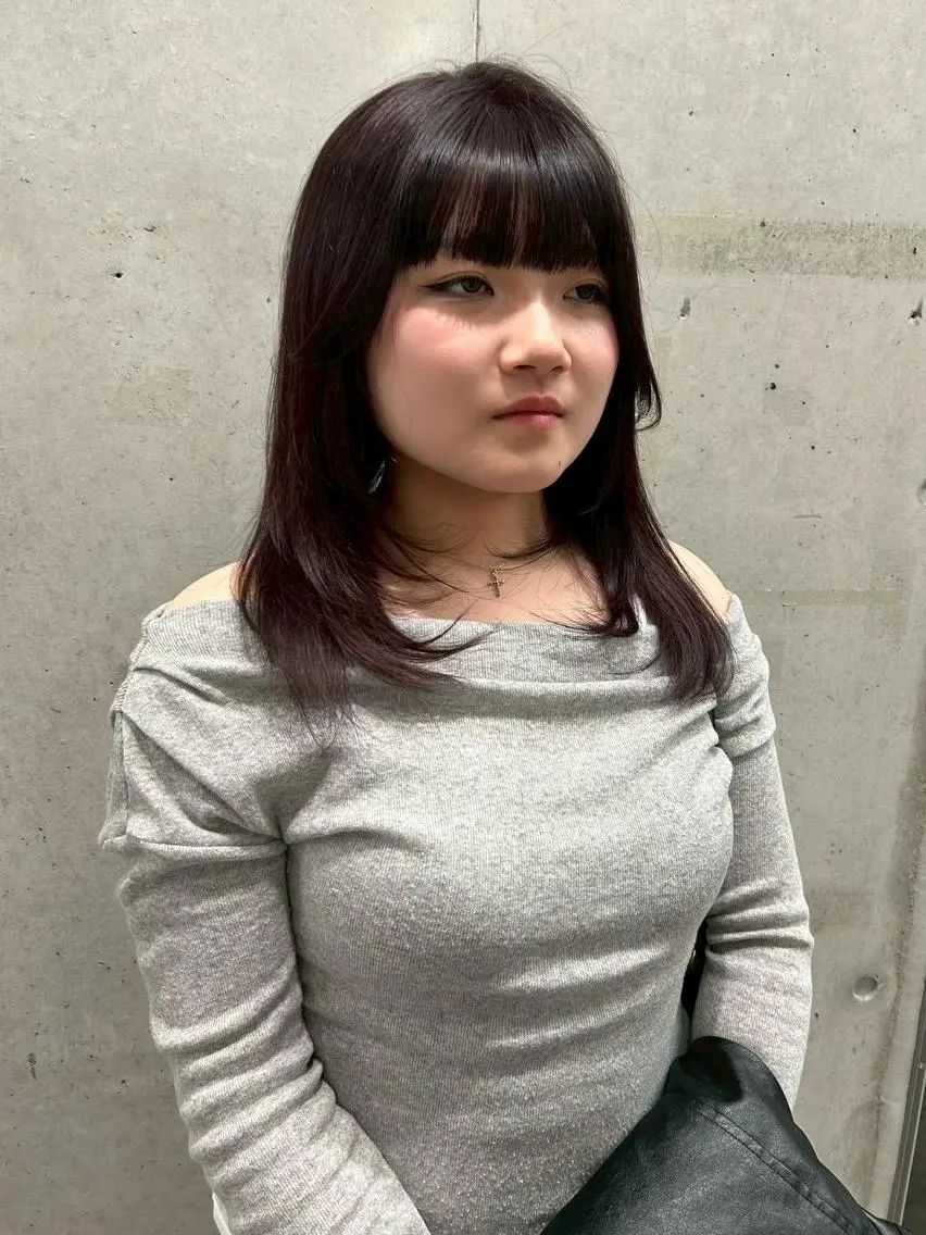 カラー ミディアム ブリーチ 透明感カラー ブリーチなしカラー 透明感、柔らかカラー ♡トレンドカラー♡のヘアスタイル