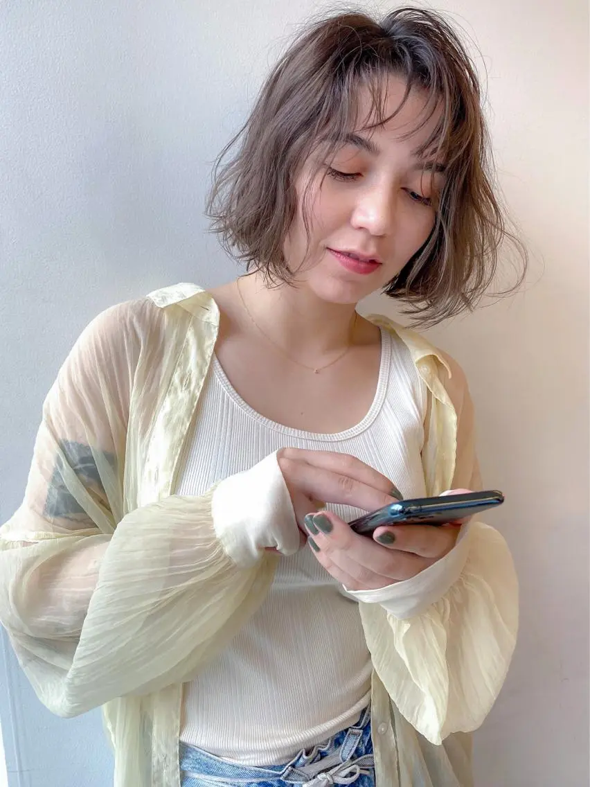 ミディアム カラー ボブ特化美容師/ ボブパーマ/ミツイのヘアスタイル