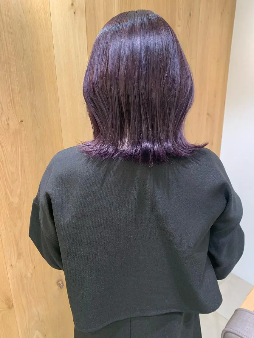 ミディアム カラー ヘアカラー SAKINO ベージュカラーのヘアスタイル