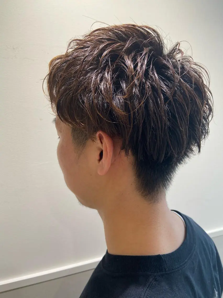 ショート パーマ メンズ カット パーマ 小栗 麻衣のヘアスタイル
