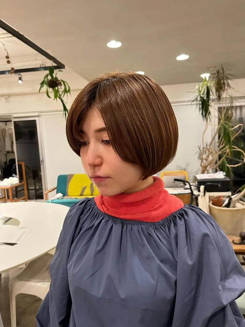 ショート カラー うる艶カラー/恵比寿 ベージュ/丸山陽平のヘアスタイル