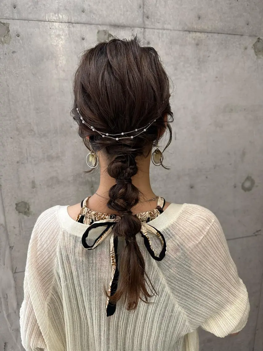 ロング ヘアアレンジ 成人式 ハーフアップ ポニーテール 結婚式・ブライダル くびれヘア 🎀ヘアセット/艶髪 /はやしほのか🎀のヘアスタイル