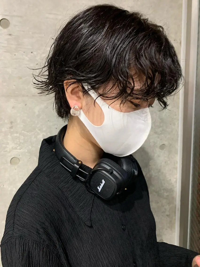 ショート カラー ボブパーマコテ巻き風 パーマNo1深江秀平のヘアスタイル